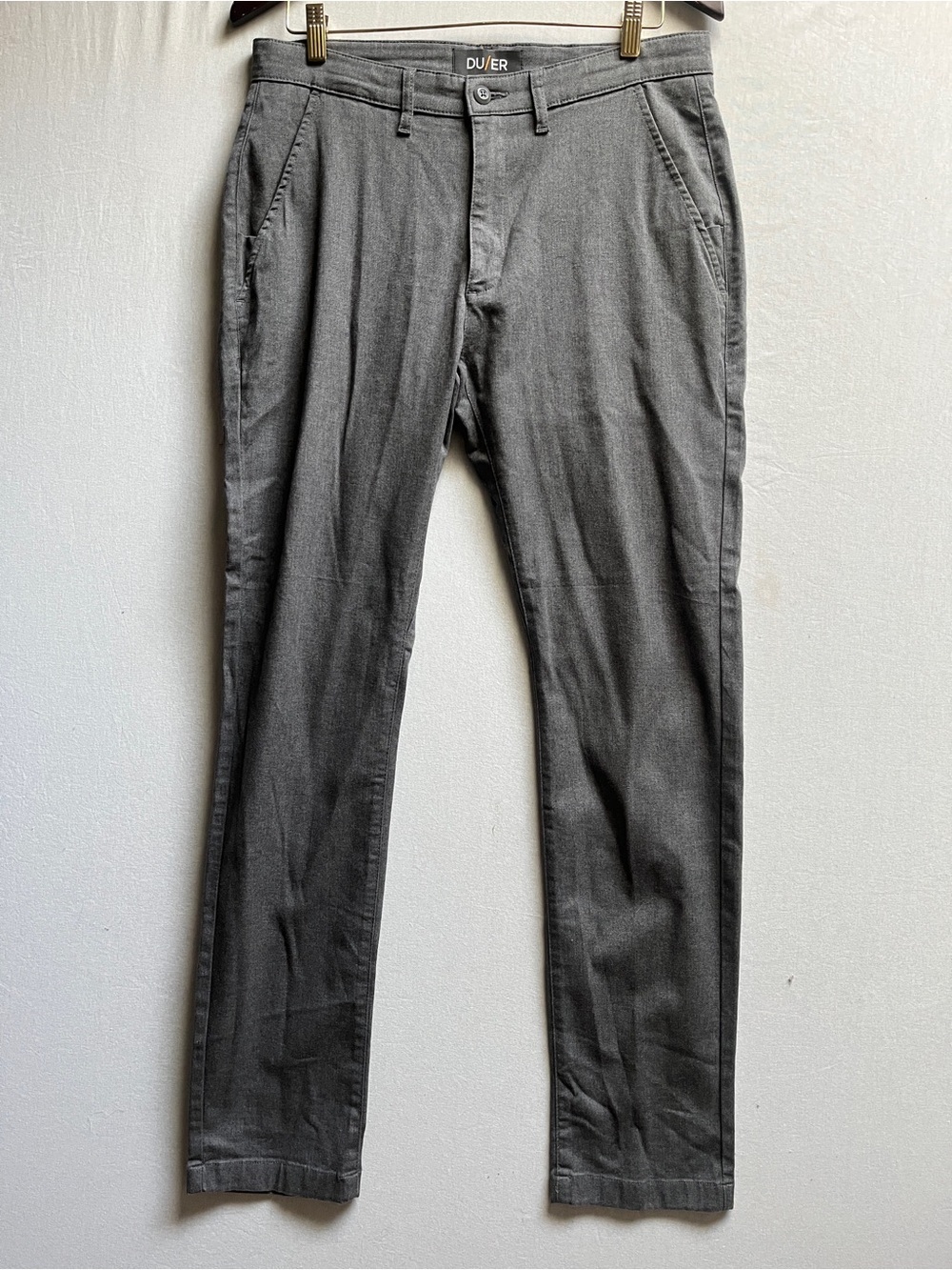 DUER Performance Denim Slim Taper Jeans Gray Stretch Men's Size 33